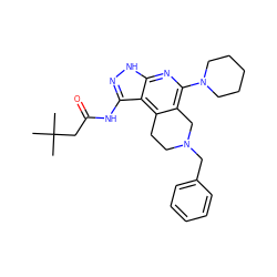 CC(C)(C)CC(=O)Nc1n[nH]c2nc(N3CCCCC3)c3c(c12)CCN(Cc1ccccc1)C3 ZINC000049088373