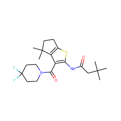 CC(C)(C)CC(=O)Nc1sc2c(c1C(=O)N1CCC(F)(F)CC1)C(C)(C)CC2 ZINC000095562595