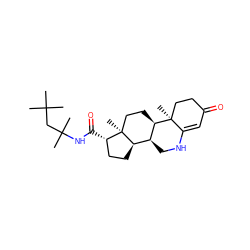 CC(C)(C)CC(C)(C)NC(=O)[C@H]1CC[C@@H]2[C@@H]3CNC4=CC(=O)CC[C@]4(C)[C@@H]3CC[C@]12C ZINC000028758580