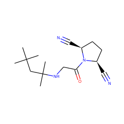 CC(C)(C)CC(C)(C)NCC(=O)N1[C@H](C#N)CC[C@@H]1C#N ZINC000013687381