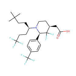 CC(C)(C)CC[C@H](CCC(F)(F)F)N1CC[C@@H](CC(=O)O)C(F)(F)[C@H]1c1ccc(C(F)(F)F)cc1 ZINC000049767156