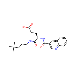 CC(C)(C)CCCNC(=O)[C@@H](CCC(=O)O)NC(=O)c1cnc2ccccc2c1 ZINC000013447229