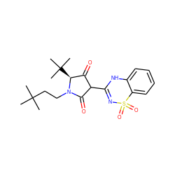 CC(C)(C)CCN1C(=O)C(C2=NS(=O)(=O)c3ccccc3N2)C(=O)[C@@H]1C(C)(C)C ZINC000005992958