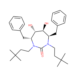 CC(C)(C)CCN1C(=O)N(CCC(C)(C)C)[C@H](Cc2ccccc2)[C@H](O)[C@@H](O)[C@H]1Cc1ccccc1 ZINC000013604430