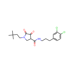 CC(C)(C)CCN1CC(C(=O)NCCCc2ccc(Cl)c(Cl)c2)C(=O)C1=O ZINC000141960209