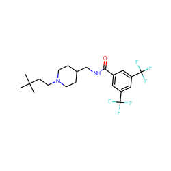 CC(C)(C)CCN1CCC(CNC(=O)c2cc(C(F)(F)F)cc(C(F)(F)F)c2)CC1 ZINC000040957401