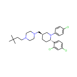 CC(C)(C)CCN1CCN(C[C@@H]2CC[C@@H](c3ccc(Cl)cc3Cl)N(c3ccc(Cl)cc3)C2)CC1 ZINC000045336855