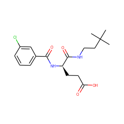 CC(C)(C)CCNC(=O)[C@@H](CCC(=O)O)NC(=O)c1cccc(Cl)c1 ZINC000001544811