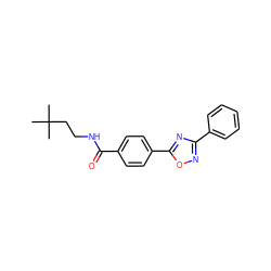 CC(C)(C)CCNC(=O)c1ccc(-c2nc(-c3ccccc3)no2)cc1 ZINC000013864686