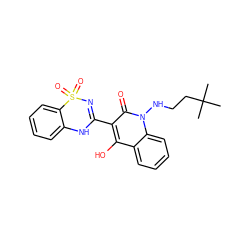 CC(C)(C)CCNn1c(=O)c(C2=NS(=O)(=O)c3ccccc3N2)c(O)c2ccccc21 ZINC000101007014