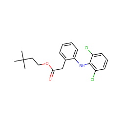 CC(C)(C)CCOC(=O)Cc1ccccc1Nc1c(Cl)cccc1Cl ZINC000049069806