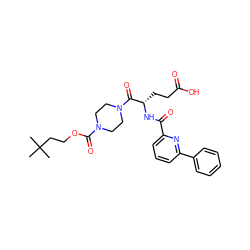 CC(C)(C)CCOC(=O)N1CCN(C(=O)[C@H](CCC(=O)O)NC(=O)c2cccc(-c3ccccc3)n2)CC1 ZINC000045364570