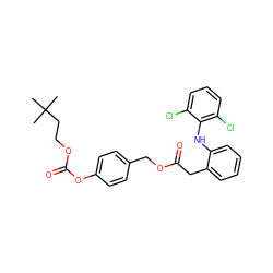 CC(C)(C)CCOC(=O)Oc1ccc(COC(=O)Cc2ccccc2Nc2c(Cl)cccc2Cl)cc1 ZINC000049780424