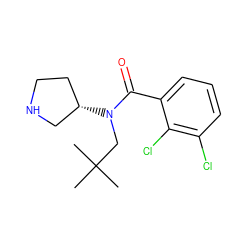 CC(C)(C)CN(C(=O)c1cccc(Cl)c1Cl)[C@H]1CCNC1 ZINC000049033999