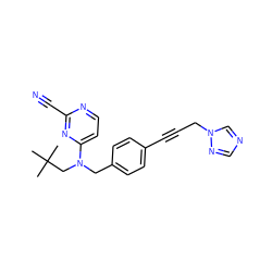 CC(C)(C)CN(Cc1ccc(C#CCn2cncn2)cc1)c1ccnc(C#N)n1 ZINC000029051853