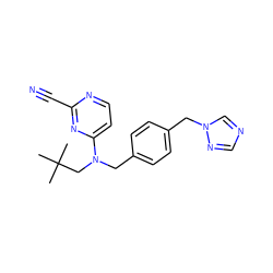 CC(C)(C)CN(Cc1ccc(Cn2cncn2)cc1)c1ccnc(C#N)n1 ZINC000003947916