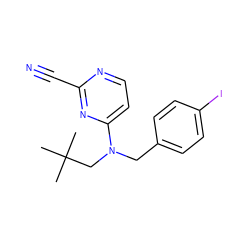 CC(C)(C)CN(Cc1ccc(I)cc1)c1ccnc(C#N)n1 ZINC000029052206