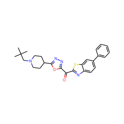 CC(C)(C)CN1CCC(c2nnc(C(=O)c3nc4ccc(-c5ccccc5)cc4s3)o2)CC1 ZINC000147085304