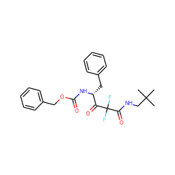 CC(C)(C)CNC(=O)C(F)(F)C(=O)[C@@H](Cc1ccccc1)NC(=O)OCc1ccccc1 ZINC000026574669