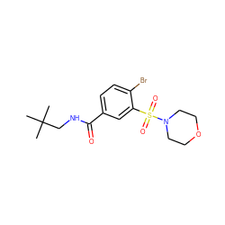 CC(C)(C)CNC(=O)c1ccc(Br)c(S(=O)(=O)N2CCOCC2)c1 ZINC000029046113