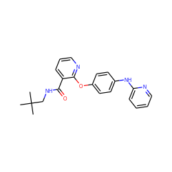 CC(C)(C)CNC(=O)c1cccnc1Oc1ccc(Nc2ccccn2)cc1 ZINC000148220927