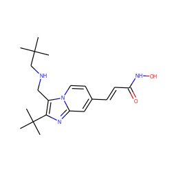 CC(C)(C)CNCc1c(C(C)(C)C)nc2cc(/C=C/C(=O)NO)ccn12 ZINC000143129595