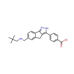 CC(C)(C)CNCc1ccc2c(c1)Cc1c-2n[nH]c1-c1ccc(C(=O)O)cc1 ZINC000028714075