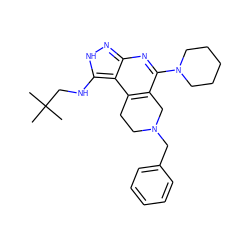 CC(C)(C)CNc1[nH]nc2nc(N3CCCCC3)c3c(c12)CCN(Cc1ccccc1)C3 ZINC000084466192