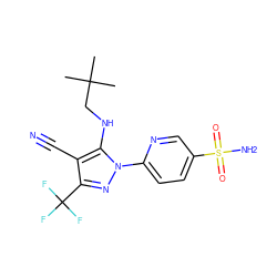 CC(C)(C)CNc1c(C#N)c(C(F)(F)F)nn1-c1ccc(S(N)(=O)=O)cn1 ZINC000028566480