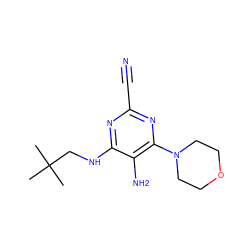 CC(C)(C)CNc1nc(C#N)nc(N2CCOCC2)c1N ZINC000040891723