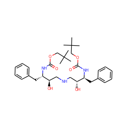 CC(C)(C)COC(=O)N[C@@H](Cc1ccccc1)[C@H](O)CNC[C@@H](O)[C@H](Cc1ccccc1)NC(=O)OCC(C)(C)C ZINC000014943230