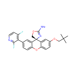 CC(C)(C)COc1ccc2c(c1)[C@]1(COC(N)=N1)c1cc(-c3c(F)ccnc3F)ccc1O2 ZINC000223881711