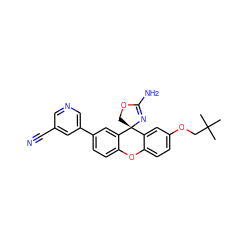 CC(C)(C)COc1ccc2c(c1)[C@]1(COC(N)=N1)c1cc(-c3cncc(C#N)c3)ccc1O2 ZINC000223848062