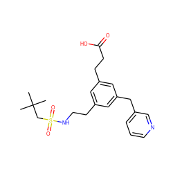 CC(C)(C)CS(=O)(=O)NCCc1cc(CCC(=O)O)cc(Cc2cccnc2)c1 ZINC000013765921