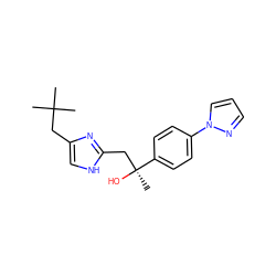 CC(C)(C)Cc1c[nH]c(C[C@](C)(O)c2ccc(-n3cccn3)cc2)n1 ZINC000066080537