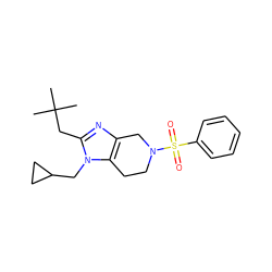 CC(C)(C)Cc1nc2c(n1CC1CC1)CCN(S(=O)(=O)c1ccccc1)C2 ZINC000043123148