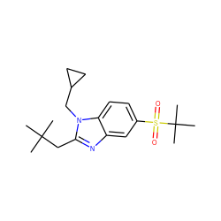 CC(C)(C)Cc1nc2cc(S(=O)(=O)C(C)(C)C)ccc2n1CC1CC1 ZINC000072111270