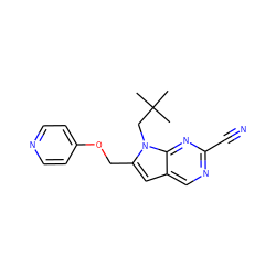 CC(C)(C)Cn1c(COc2ccncc2)cc2cnc(C#N)nc21 ZINC000028958251