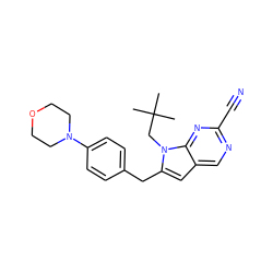 CC(C)(C)Cn1c(Cc2ccc(N3CCOCC3)cc2)cc2cnc(C#N)nc21 ZINC000028958214