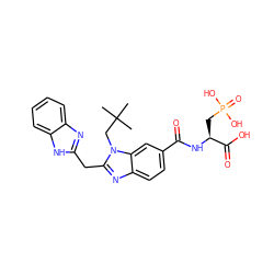 CC(C)(C)Cn1c(Cc2nc3ccccc3[nH]2)nc2ccc(C(=O)N[C@@H](CP(=O)(O)O)C(=O)O)cc21 ZINC000013860276