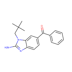 CC(C)(C)Cn1c(N)nc2ccc(C(=O)c3ccccc3)cc21 ZINC000084707412