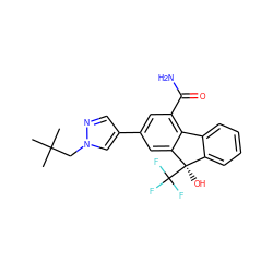 CC(C)(C)Cn1cc(-c2cc(C(N)=O)c3c(c2)[C@](O)(C(F)(F)F)c2ccccc2-3)cn1 ZINC000116910984