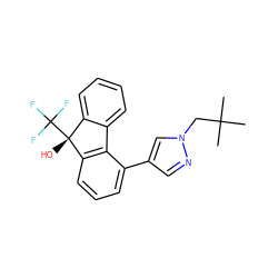 CC(C)(C)Cn1cc(-c2cccc3c2-c2ccccc2[C@@]3(O)C(F)(F)F)cn1 ZINC000144877351