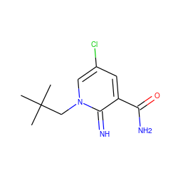 CC(C)(C)Cn1cc(Cl)cc(C(N)=O)c1=N ZINC000203063682