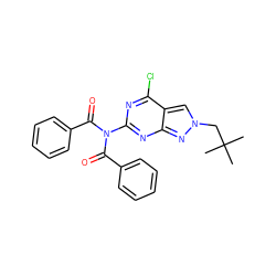 CC(C)(C)Cn1cc2c(Cl)nc(N(C(=O)c3ccccc3)C(=O)c3ccccc3)nc2n1 ZINC000103263558