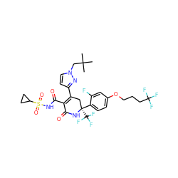 CC(C)(C)Cn1ccc(C2=C(C(=O)NS(=O)(=O)C3CC3)C(=O)N[C@@](c3ccc(OCCCC(F)(F)F)cc3F)(C(F)(F)F)C2)n1 ZINC001772651376