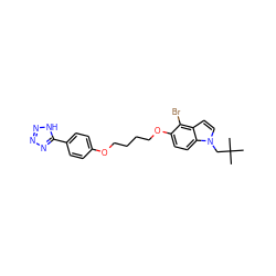 CC(C)(C)Cn1ccc2c(Br)c(OCCCCOc3ccc(-c4nnn[nH]4)cc3)ccc21 ZINC000028462262