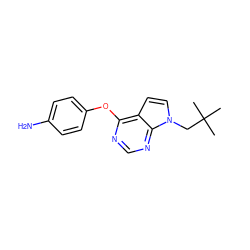 CC(C)(C)Cn1ccc2c(Oc3ccc(N)cc3)ncnc21 ZINC000095555727