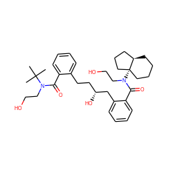 CC(C)(C)N(CCO)C(=O)c1ccccc1CC[C@@H](O)Cc1ccccc1C(=O)N(CCO)[C@@]12CCCC[C@@H]1CCC2 ZINC000014946667