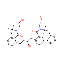 CC(C)(C)N(CCO)C(=O)c1ccccc1CC[C@@H](O)Cc1ccccc1C(=O)N(CCO)C(C)(C)Cc1ccccc1 ZINC000003960786